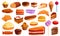 Confectionery icons set, cartoon style