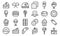 Confectionery icons set, outline style