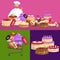 Confectionery shop Sale. Set of sweets, cakes. desserts. vector illustration