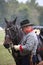 Confederate Civil War soldier with horse