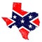 Confederate Flag Over Texas Map
