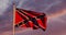 Confederate flag waving in the sky shows American Civil War - 4k