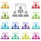 Conference, employee, online multi color icon. Simple glyph, flat vector of online traning icons for ui and ux, website or mobile