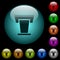 Conference podium icons in color illuminated glass buttons