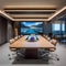 A conference room utilizing cutting-edge, interactive surfaces for collaborative tech advancements2