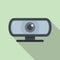 Conference web camera icon flat vector. Video camcorder