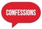 CONFESSIONS text written in a red speech bubble