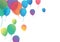 Confetti background with Party poppers and air balloons isolated. Festive vector illustration.Lettering Happy Birthday To You