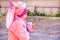 Confetti carnival baby bunny costume pink