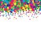 Confetti colourful background. Dot pattern. Vector illustration. Abstract bright colored dotted circles. Falling color dots.