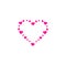 Confetti cover. Frame from hearts. White background. Love Vector Design, Heart Logo Illustration