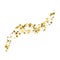 Confetti cover from gold stars. Wave path like corner vignette.