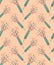 Confetti petards seamless pattern on peach color background