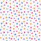 Confetti sweet candy love hearts dots seamless pattern background in pastel colors