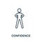 Confidence icon from life skills collection. Simple line Confidence icon for templates, web design and infographics