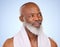 Confidence knows no limits. Studio shot of a mature man posing against a blue background.