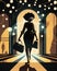 A confident black woman struts through a ritzy department store her designer purse and luxury sungles glittering in the