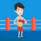 Confident boxer in the ring vector illustration.