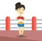 Confident boxer in the ring vector illustration.