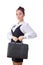 Confident Businesswoman With Briefcase. All