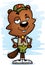 Confident Cartoon Male Beaver Scout