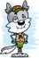 Confident Cartoon Male Wolf Scout