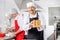 Confident Chef Holding Tray With Stuffed Pasta