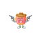 Confident chinese red drum Cowboy cartoon character holding guns