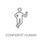 confident human linear icon. Modern outline confident human logo