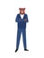 Confident Man with Head of Bear in Suit Isolated