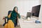 Confident muslim female software developer