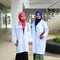 Confident Muslim medical student
