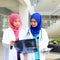 Confident Muslim medical student