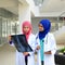 Confident Muslim medical student