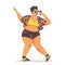Confident plussize woman dancing stylishly, fashionably dressed modern clothes, sunglasses