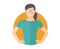 Confident pretty girl in glasses. Flat design icon. Woman with arms akimbo. Simply editable isolated vector illustration
