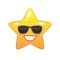 Confident star shaped comic emoticon