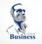 Confident successful businessman handsome man business person vector logo
