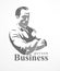 Confident successful businessman handsome man business person vector logo .
