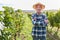 Confident winemaker in his vineyard