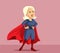 Confident Woman Wearing Superhero Cape Vector Cartoon Illustration