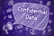 Confidential Data - Doodle Illustration on Blue Chalkboard.