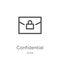 confidential icon vector from crime collection. Thin line confidential outline icon vector illustration. Outline, thin line