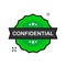 Confidential important badge green Stamp icon in flat style on white background. Vector illustration.