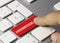 Confidential - Inscription on Red Keyboard Key