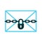 Confidential letter icon of padlock with chain