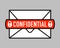 Confidential mail icon with padlock icon on letter