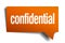 Confidential orange speech bubble