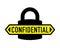 Confidential padlock security vector icon