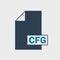 Configuration CFG file format Icon on gray background